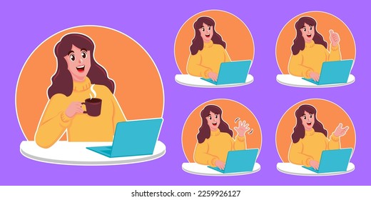 woman studying or working using laptop