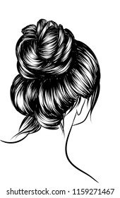 Woman Updo Hair Stock Vectors Images Vector Art Shutterstock