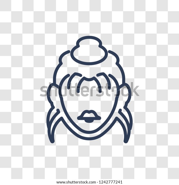 Woman with Stylish Hair icon. Trendy linear\
Woman with Stylish Hair logo concept on transparent background from\
Ladies collection