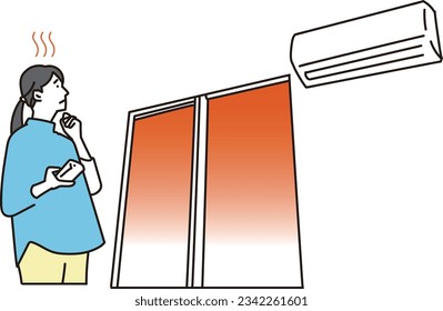 Woman suffering from air conditioner failure