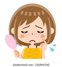 シミ 女性 肌 のイラスト素材 画像 ベクター画像 Shutterstock