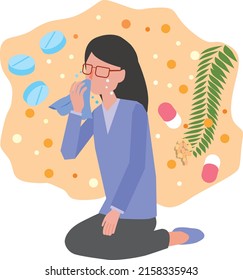 A woman suffering from hay fever