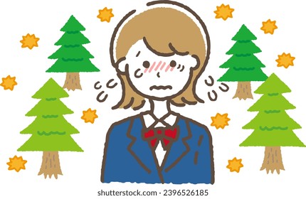 A woman suffering from hay fever