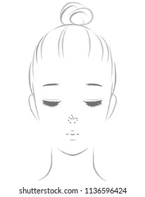  woman suffering from a horn plug of a nose