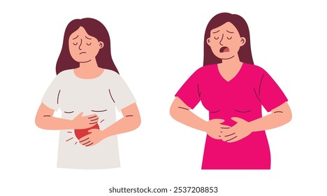 Woman Suffering from Stomach Pain, Period Pain or Menstrual Cramps