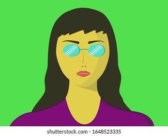 Woman suit business work office glasses background drawing vector illustration