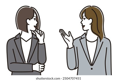 A woman in a suit has questions and solutions