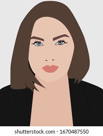 Woman in suit, illustration, vector on white background.