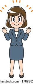
A woman in a suit with a spirit