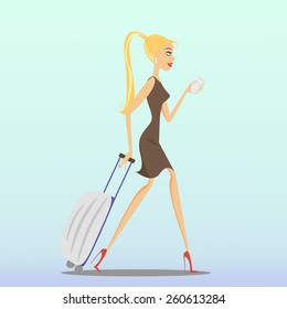 Woman with suitcase