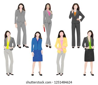 woman with suite vector design