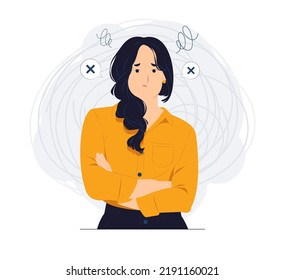 Woman with Sulkiness concept illustration