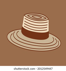 woman summer hat vector design