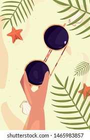 woman summer time vacations design