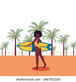 woman summer time vacations design