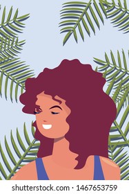 woman summer time vacations design