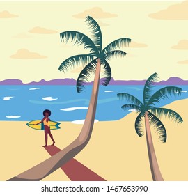 woman summer time vacations design