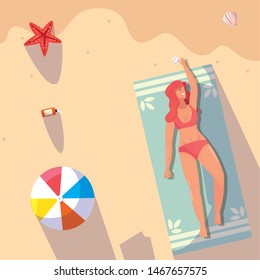 woman summer time vacations design