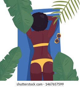 woman summer time vacations design