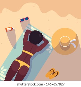 woman summer time vacations design