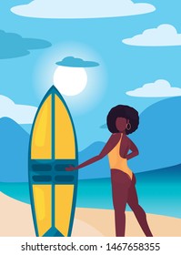 woman summer time vacations design