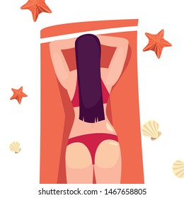 woman summer time vacations design