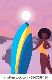 woman summer time vacations design