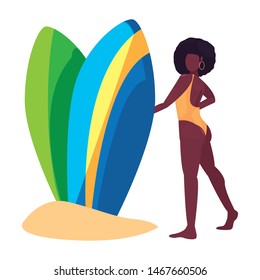 woman summer time vacations design