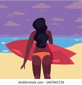 woman summer time vacations design