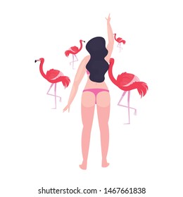 woman summer time vacations design