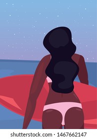 woman summer time vacations design