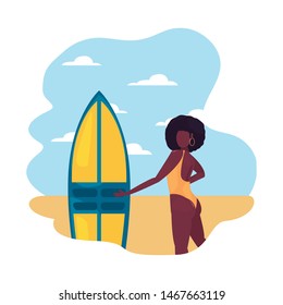 woman summer time vacations design