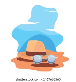 woman summer time vacations design