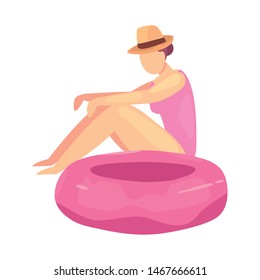 woman summer time vacations design