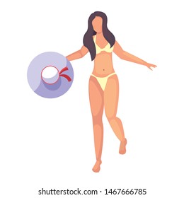 woman summer time vacations design