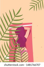 woman summer time vacations design
