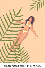 woman summer time vacations design