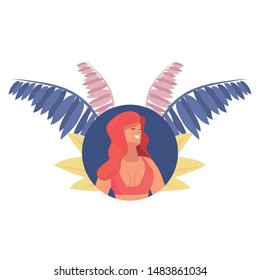 woman summer time vacations design
