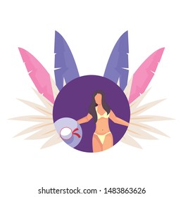 woman summer time vacations design