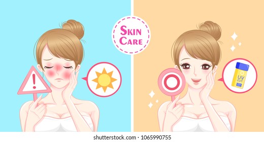 woman with sun protection concept in the summer