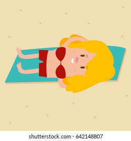 Woman sunbathing