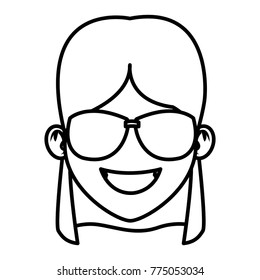 Woman with sunglasses cartoon