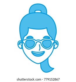 Woman with sunglasses cartoon