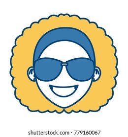 Woman with sunglasses cartoon