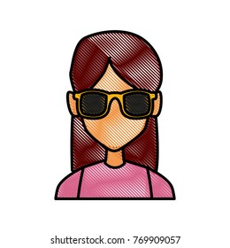 Woman with sunglasses profile