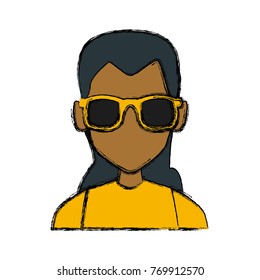 Woman with sunglasses profile