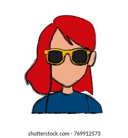 Woman with sunglasses profile