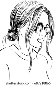 Woman with sunglasses and two buns