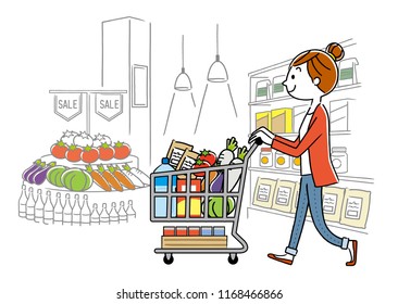 Woman: Supermarket, Shopping, Lifestyle