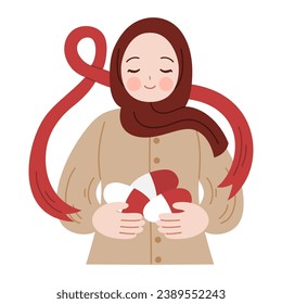 Woman support AIDS awareness campaign
